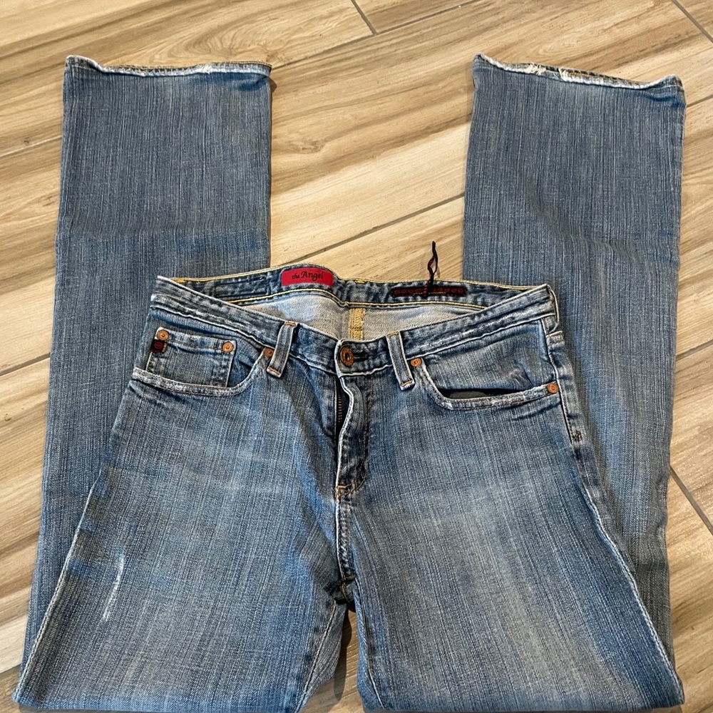 AG “Angel” distressed boot-cut jean
